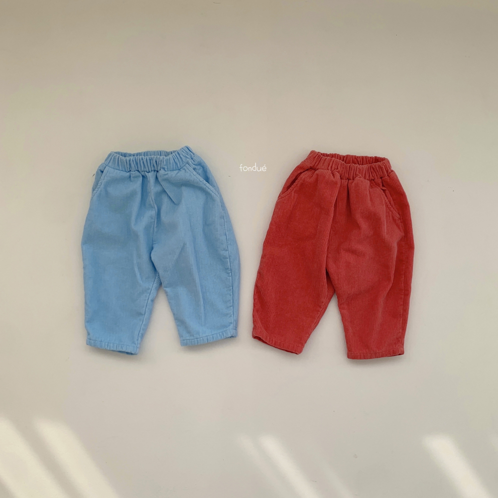 Fondue 02｜(75cm-120cm)  口袋條紋絨毛長褲