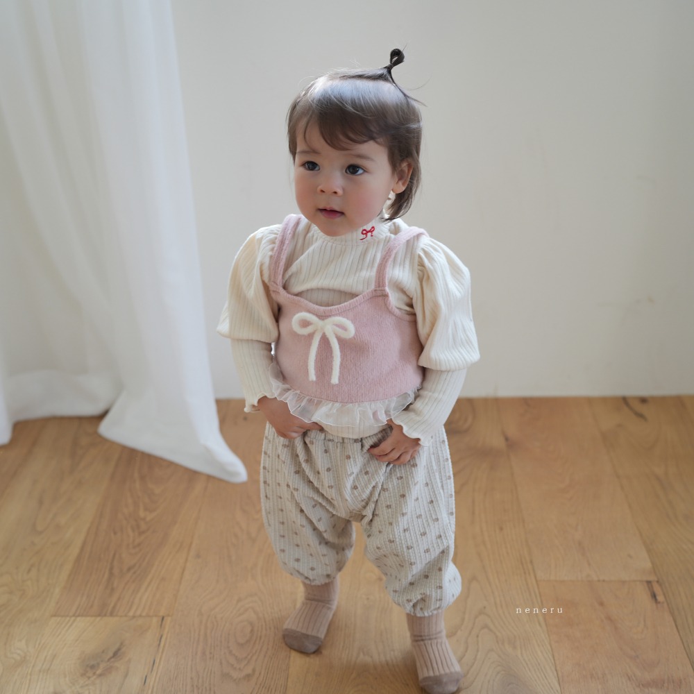 neneru06｜(60cm-85cm) 2色波點壓紋縮口褲