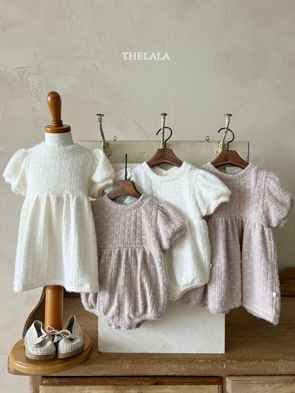 thelala66｜ (1y-6y) 毛呢坑條洋裝