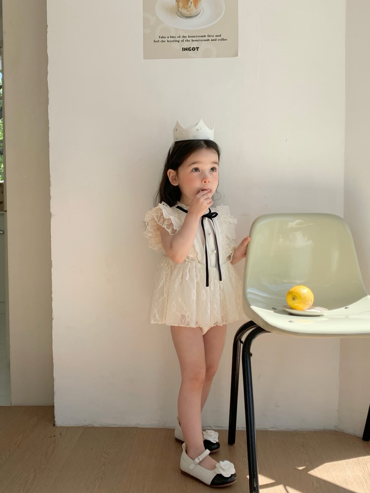 JE59｜(66-90cm) 蕾絲綁帶洋裝包屁衣