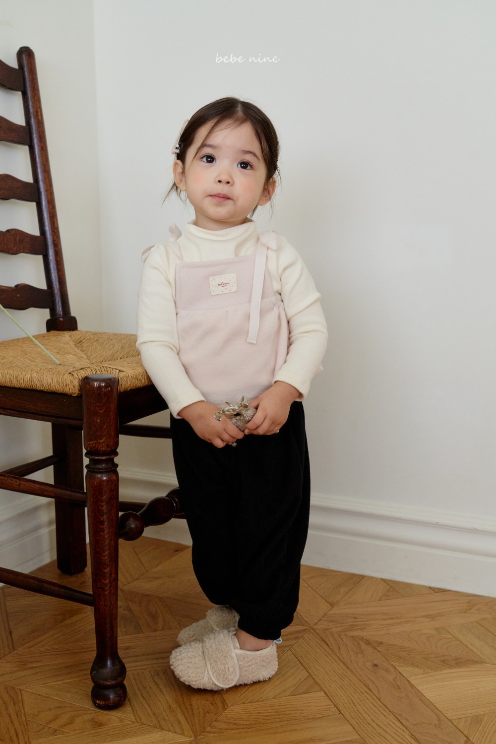 bebe nine50 (75cm-105cm) 2色刷毛小標綁帶背心