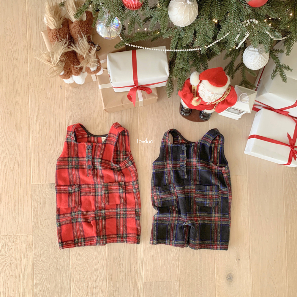 Fondue 28｜(75cm-120cm)  格子背心連身褲