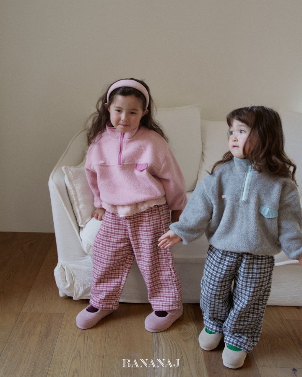 BANANAJ34｜(83-127cm)  毛毛半拉鍊立領上衣