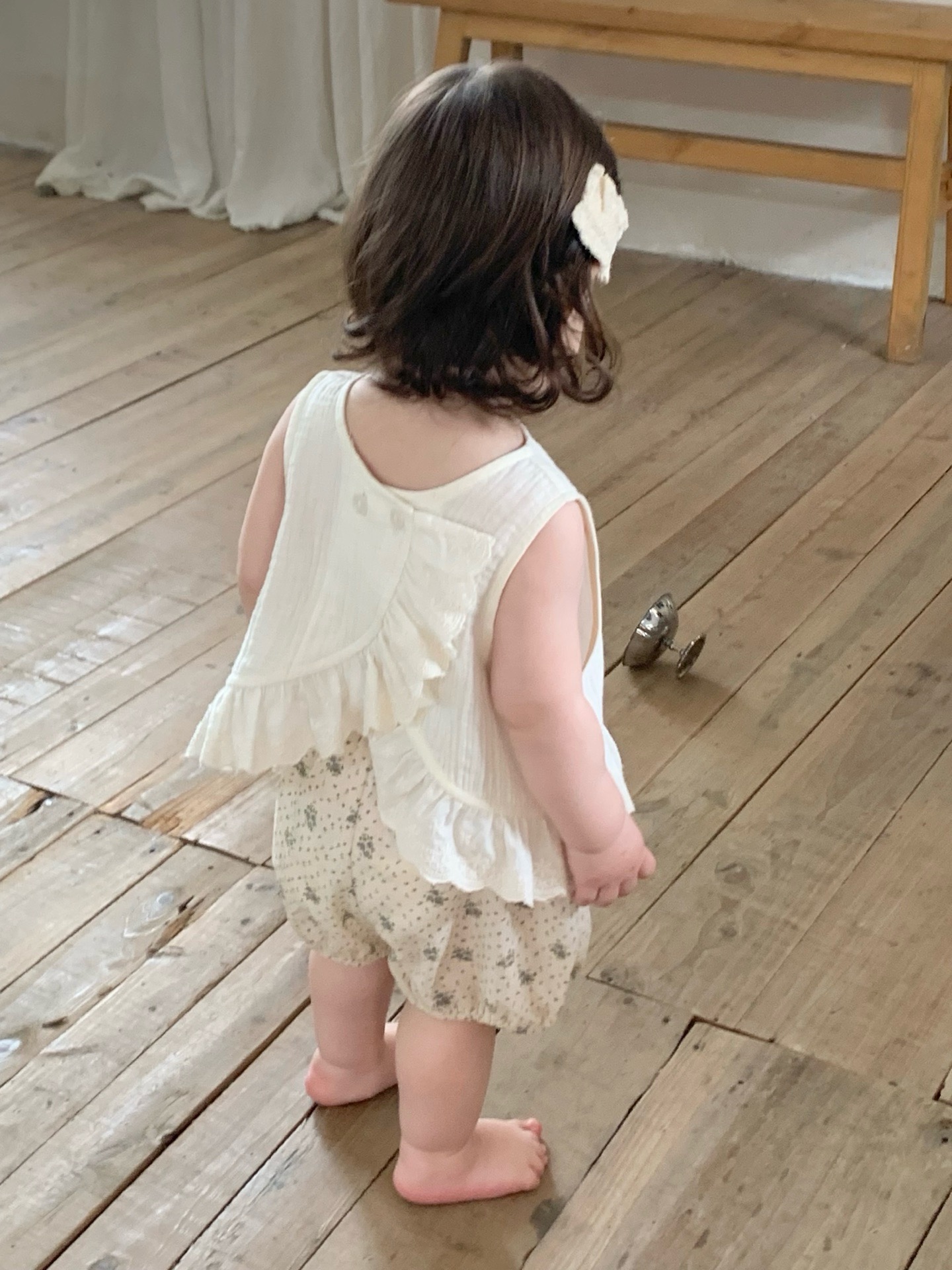 JE39｜(73-100cm) 花邊背心碎花短褲套裝