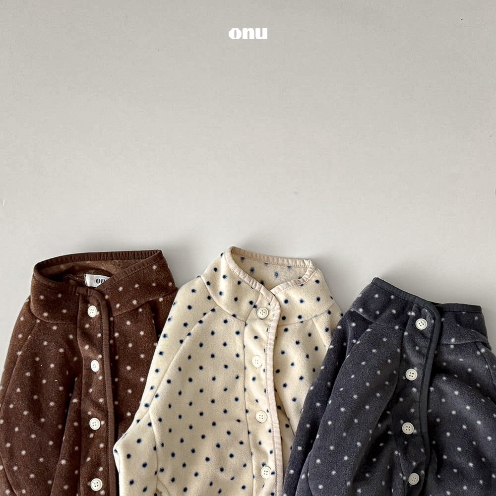onu 37｜(70cm-115cm) 波點軟磨毛開襟外套