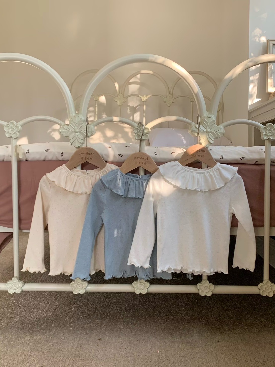 jenny bébé｜(73-100cm) 荷葉領透氣上衣