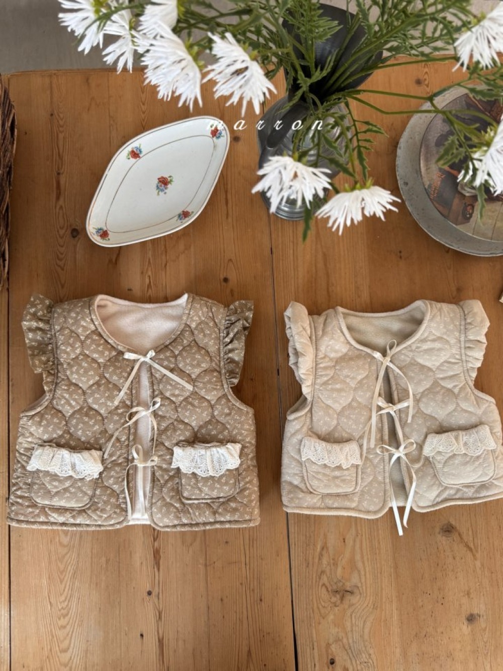 Marron 13｜(1y-6y) 絎縫夾層棉碎花背心