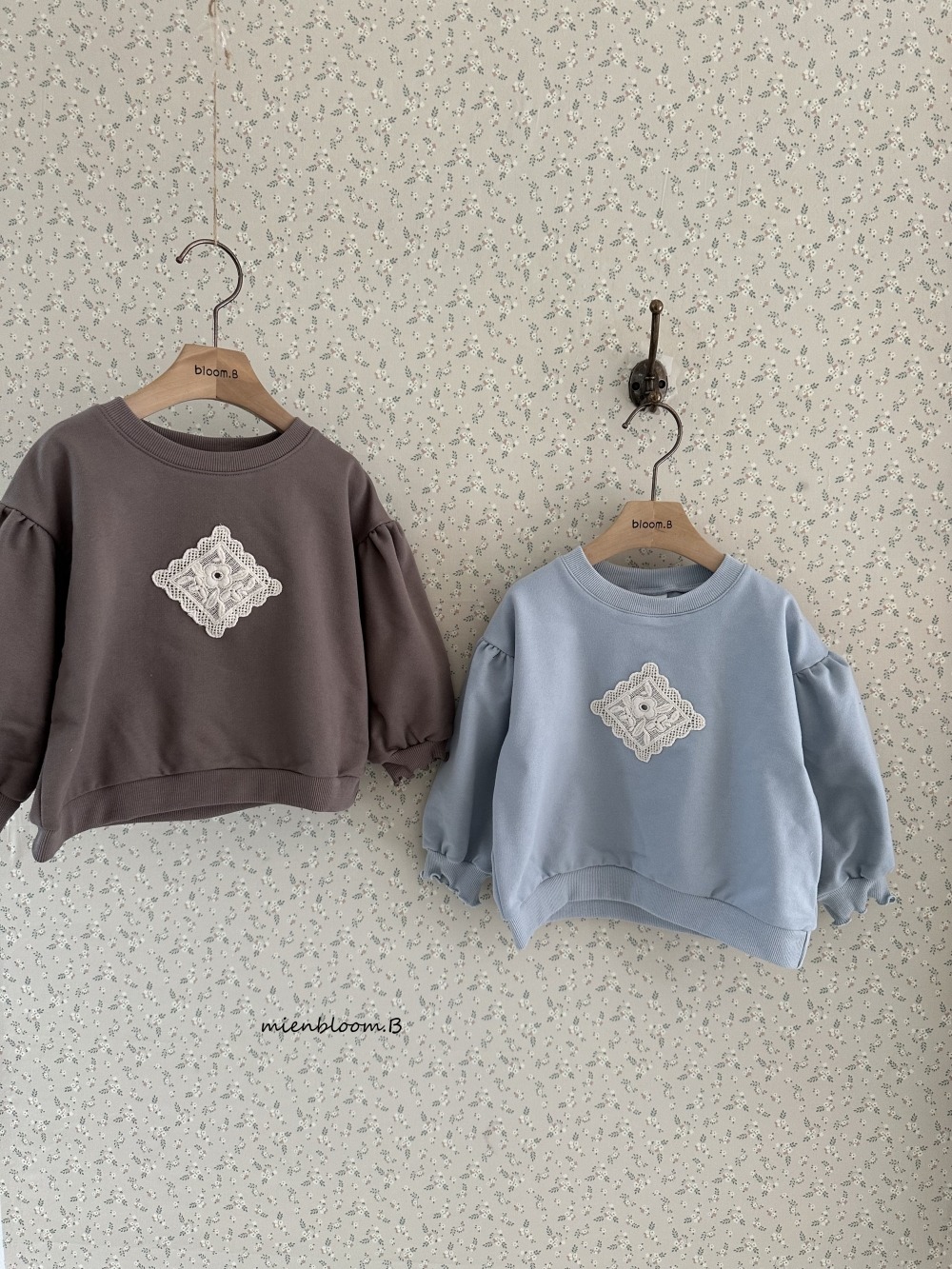 Bloom.b64｜(3m-24m/85cm-125cm) 蕾絲繡布休閒上衣