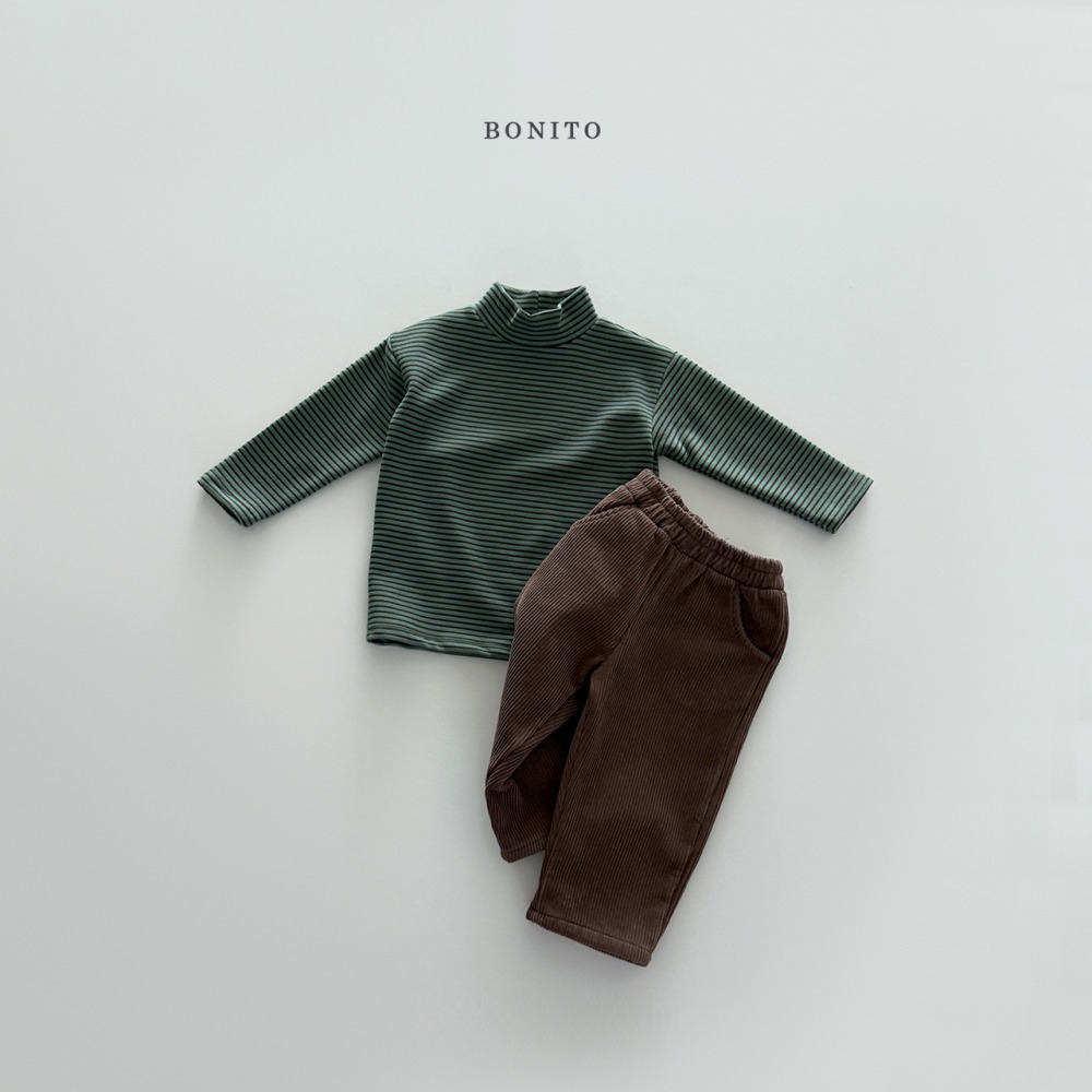 Bonito50|(75cm-125cm) 條紋中高領上衣3