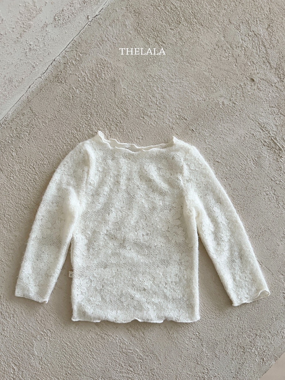 thelala15｜ (1y-6y) 蕾絲棉捲邊上衣