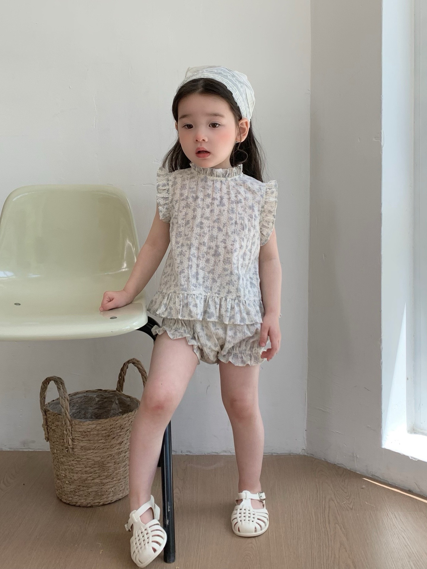 JE47｜(73-100cm) 無袖碎花套裝