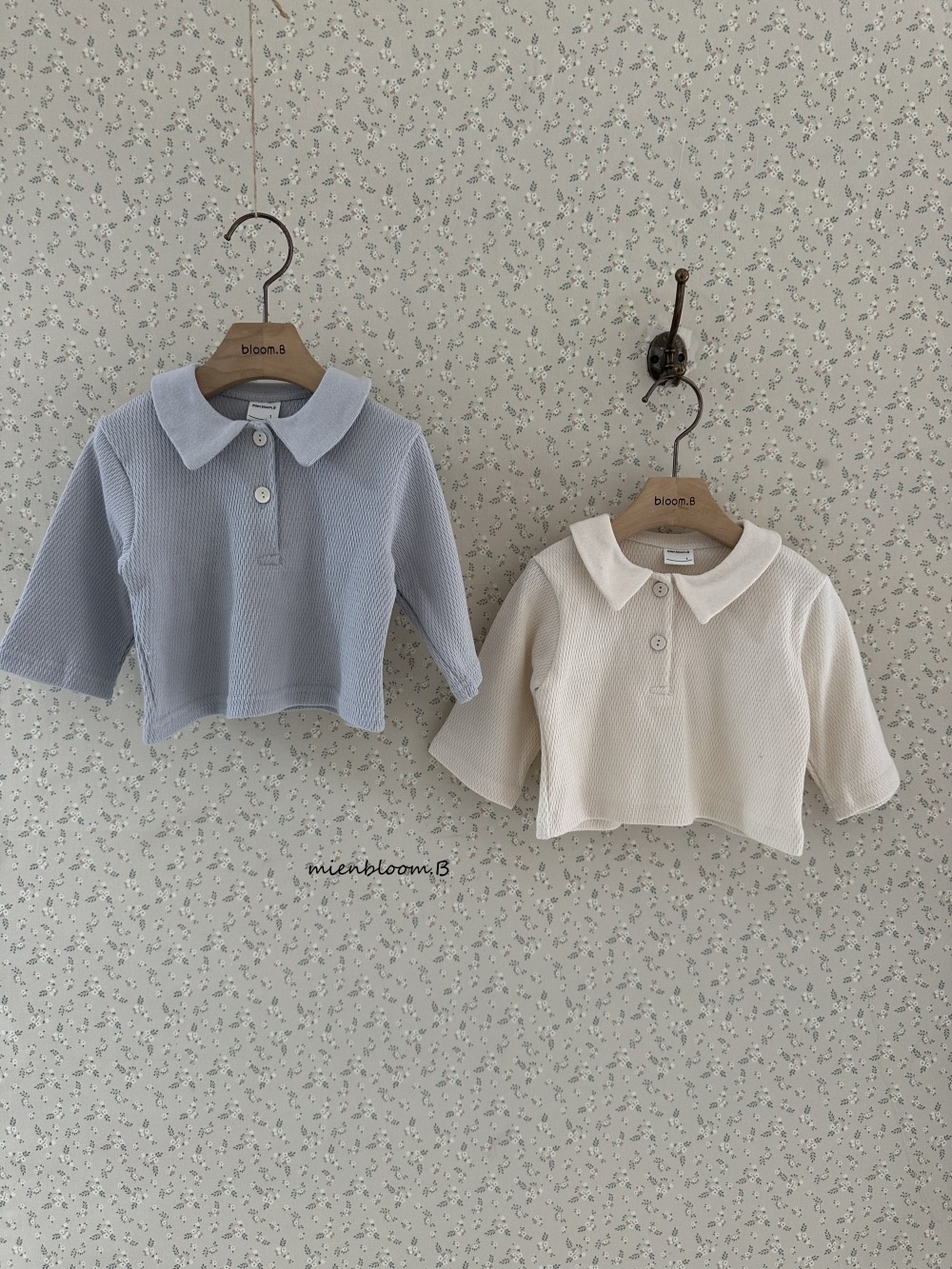 Bloom.b37｜(3m-24m) 壓紋有領上衣