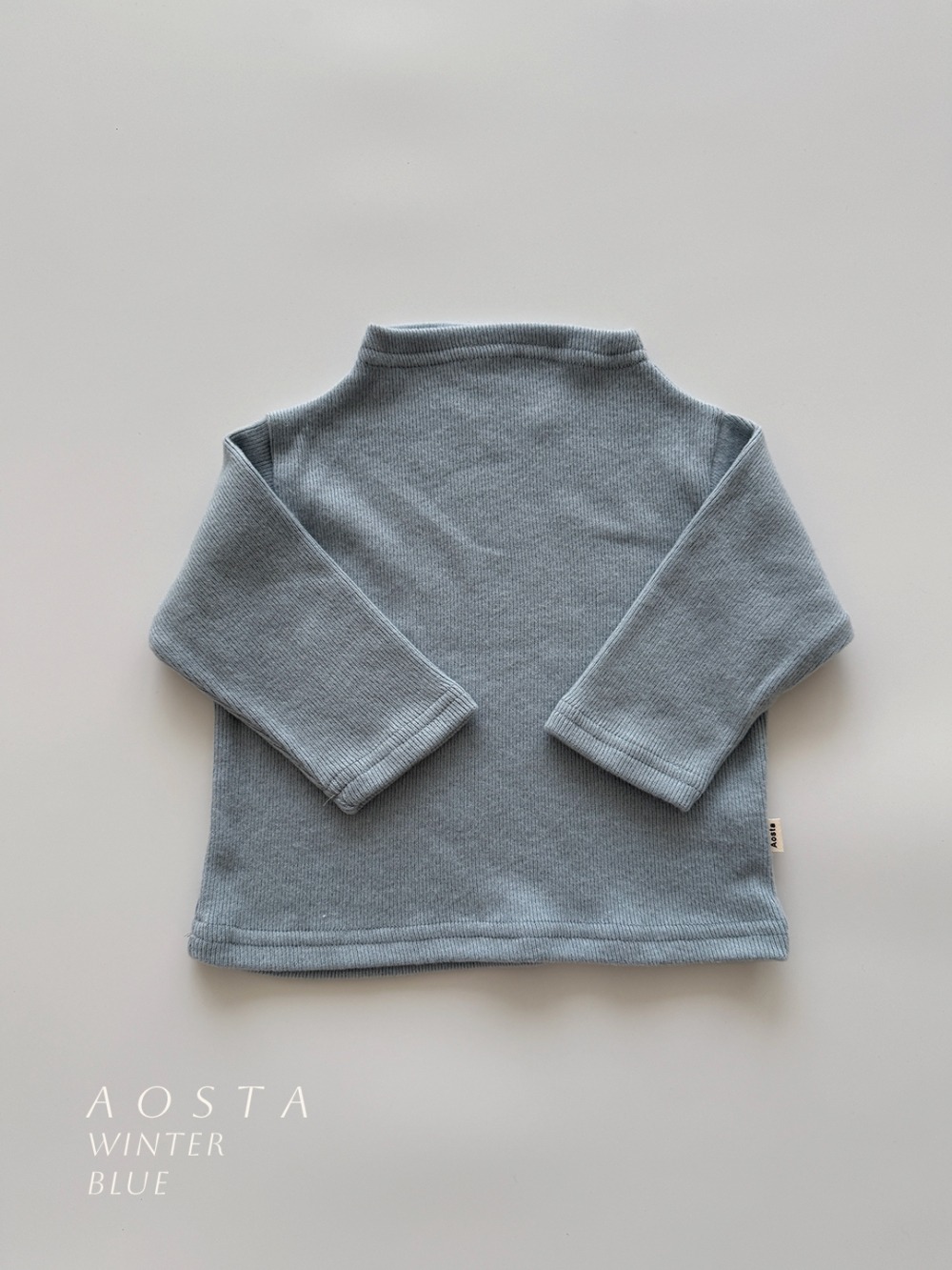 AOSTA47|(6m-5y) 素面立領羅紋上衣8