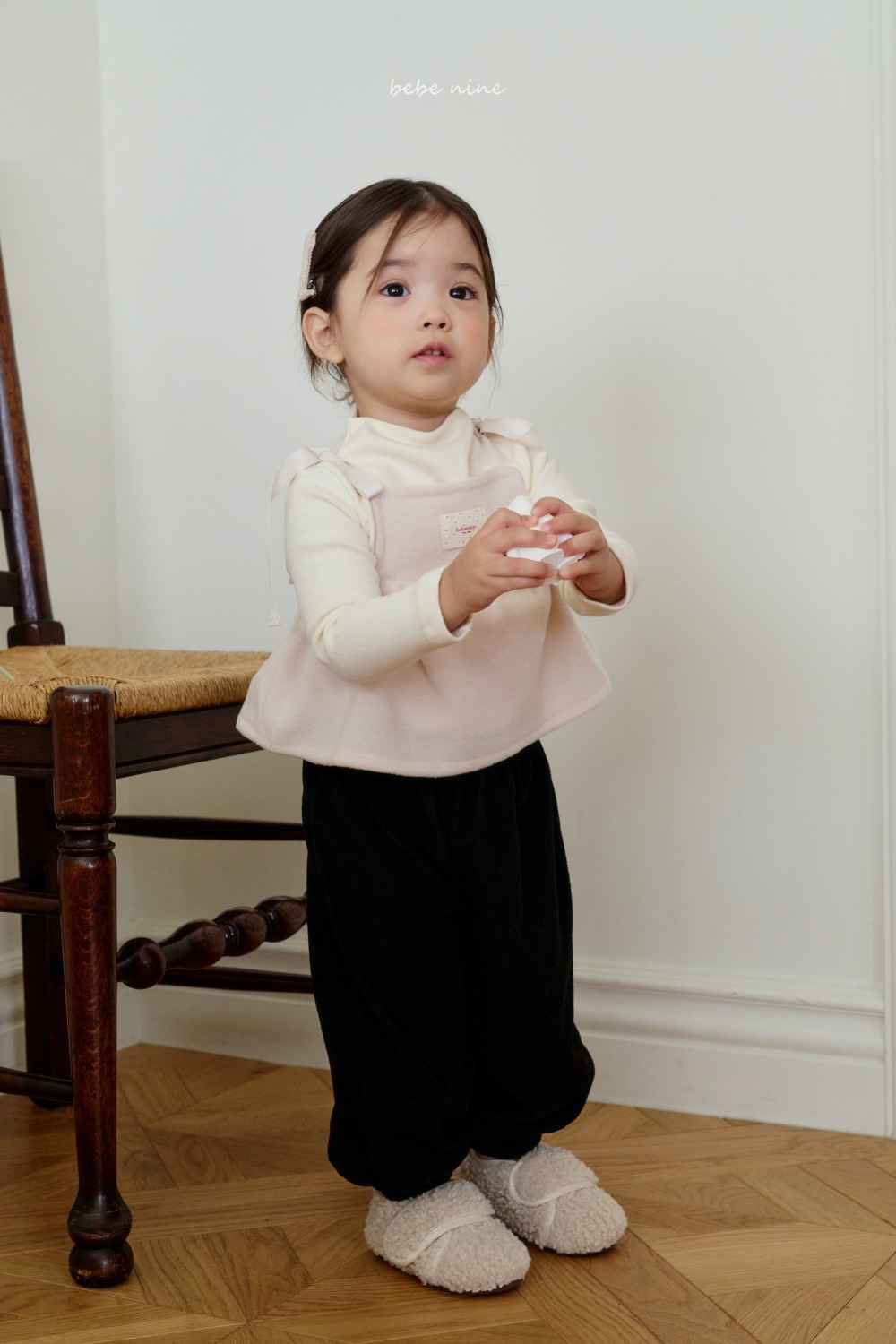 bebe nine39 (65cm-115cm) 3色壓紋素面縮口褲