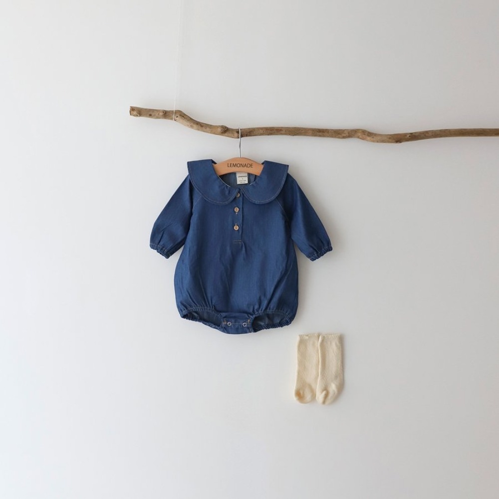 LEMONADE03｜(55cm-85cm) 1色牛仔圓領包屁衣