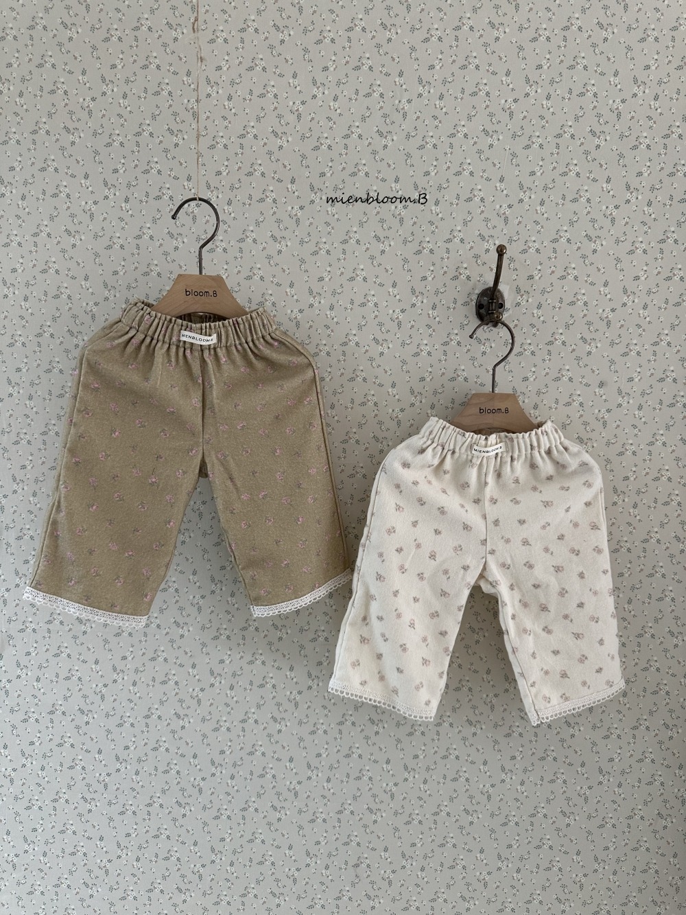 Bloom.b48｜(3m-24m/85cm-125cm) 秋季碎花蕾絲花邊長褲