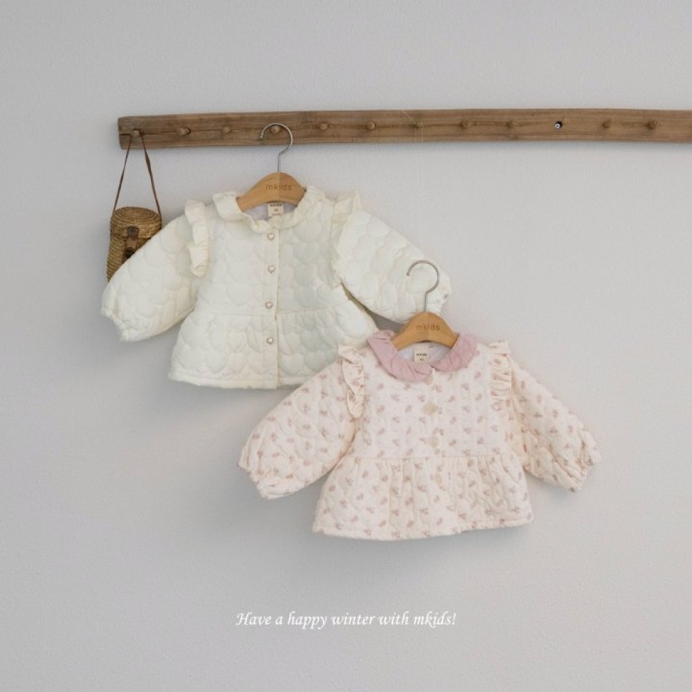 M-KIDS24｜(65-115cm) 2色絎縫愛心傘狀外套