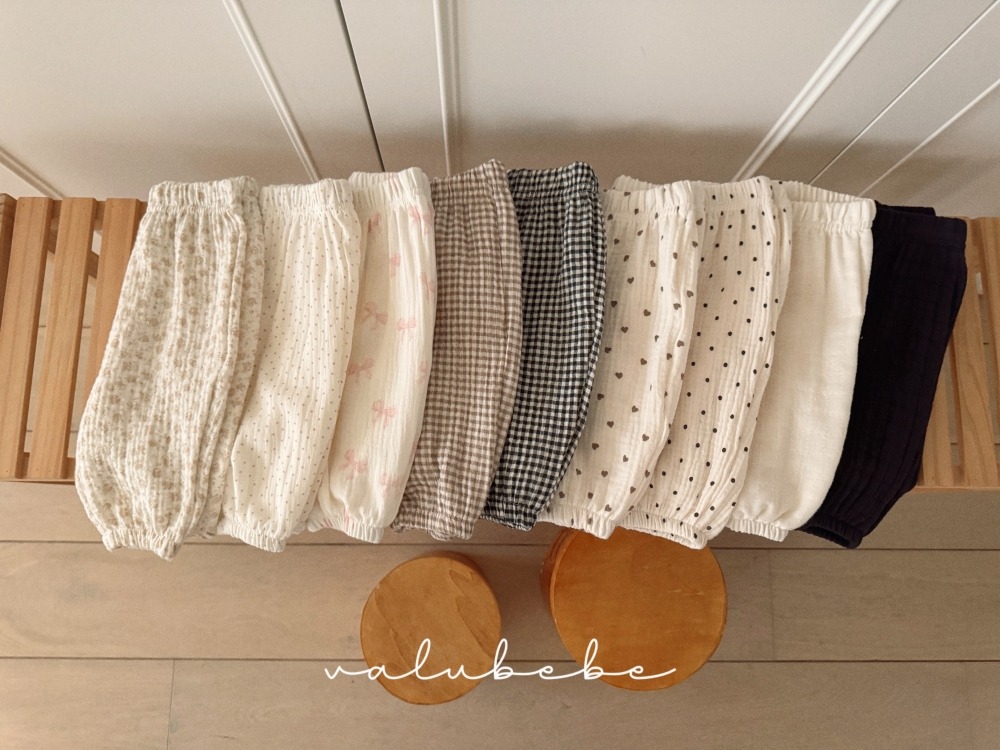 Valubebe67｜(65-90) 棉麻印花縮口褲