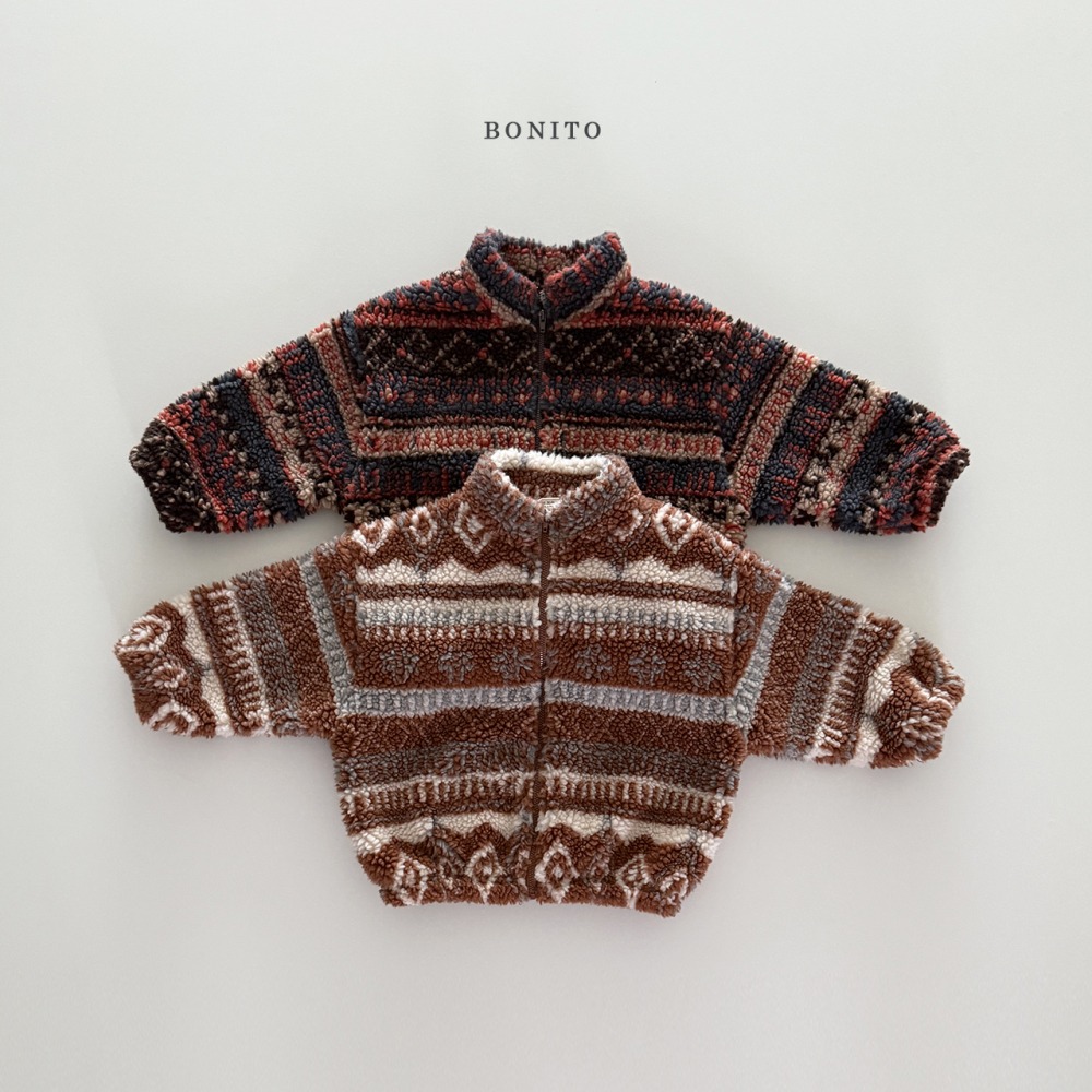 Bonito46｜(75cm-125cm) 北歐刷毛拉鍊外套