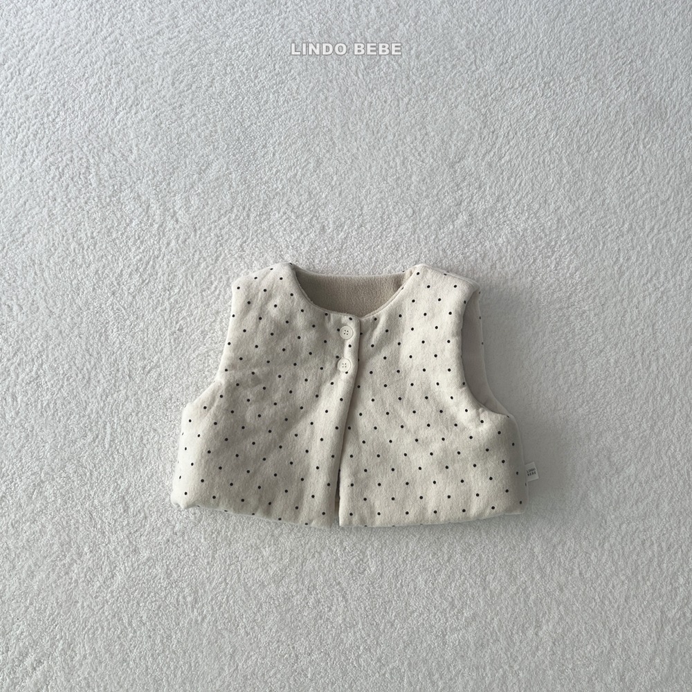 Lindo30｜(3m-18m) 波點內刷毛背心