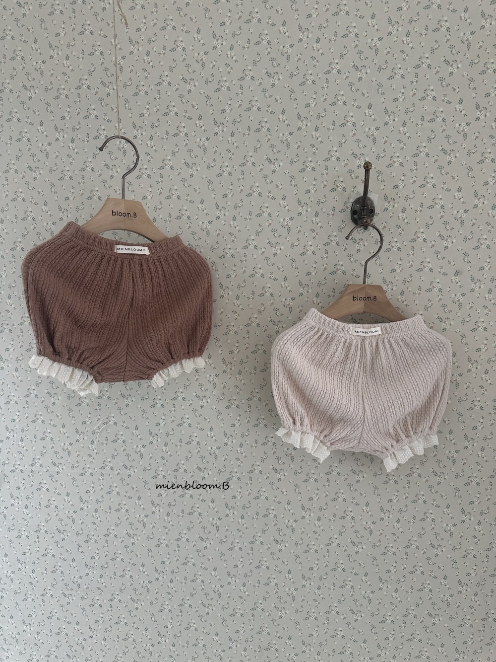 Bloom.b54｜(3m-24m/85cm-125cm) 針織蕾絲邊短褲