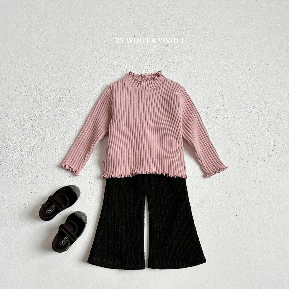 vivid22｜(78cm-125cm) 針織羅紋喇叭褲