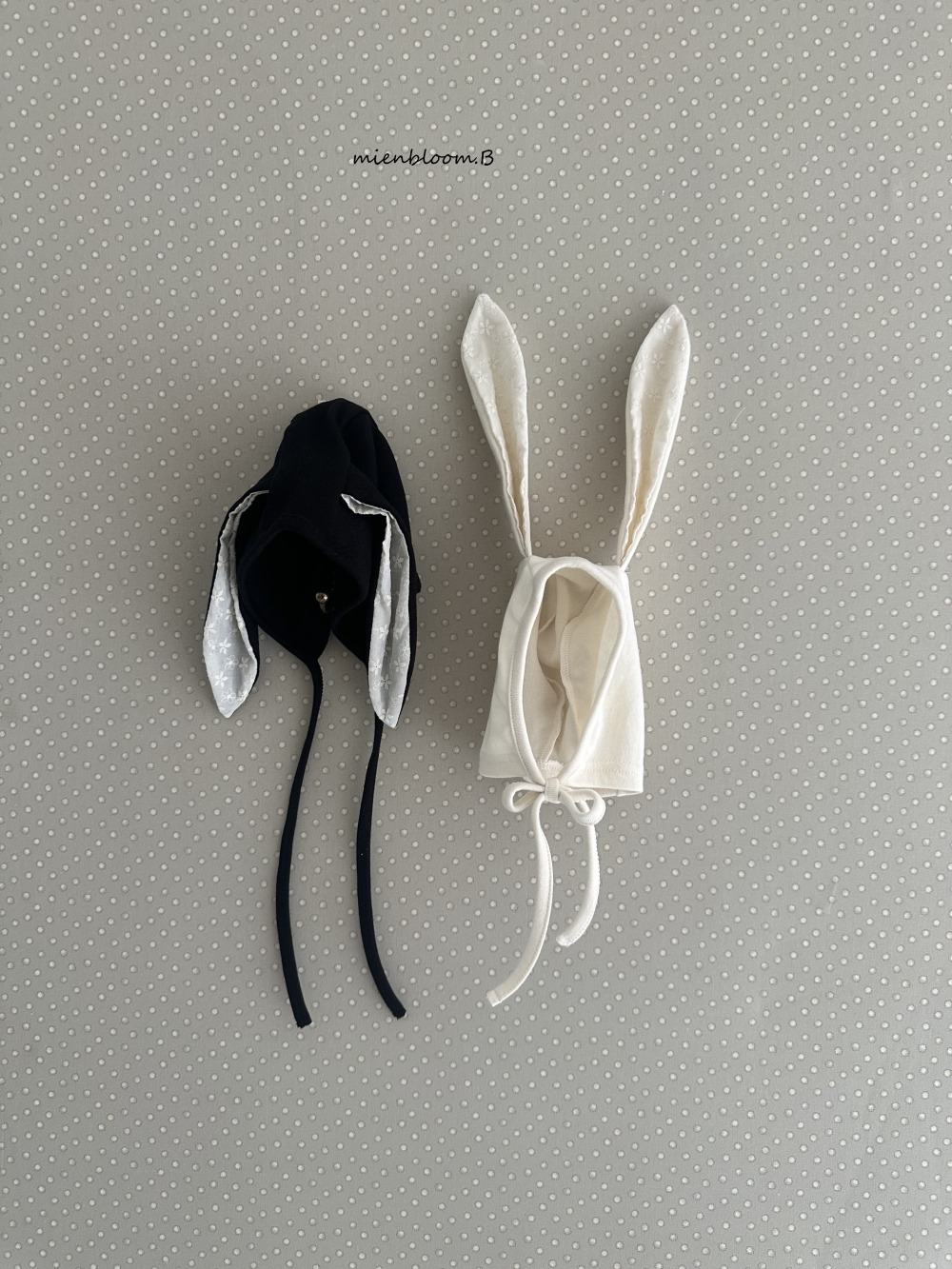 Bloom.b05｜(bebe) 蕾絲小兔綁帶帽