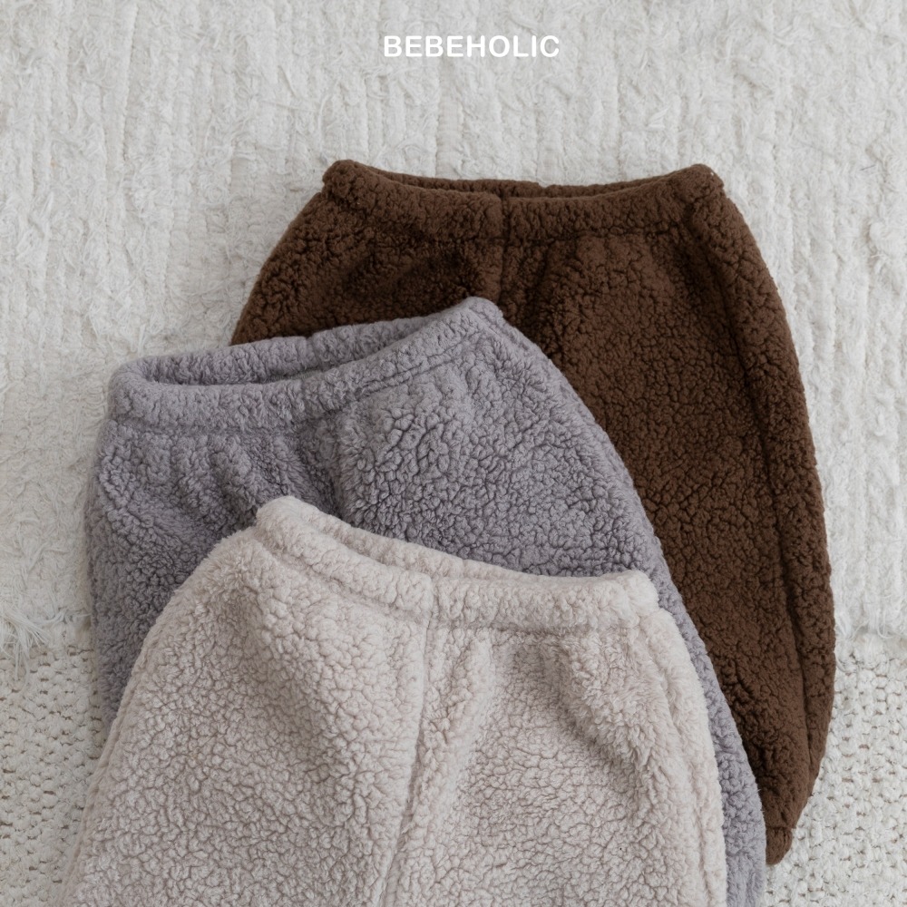 Bebe holic35｜(3m-18m) 刷毛熊熊縮口褲