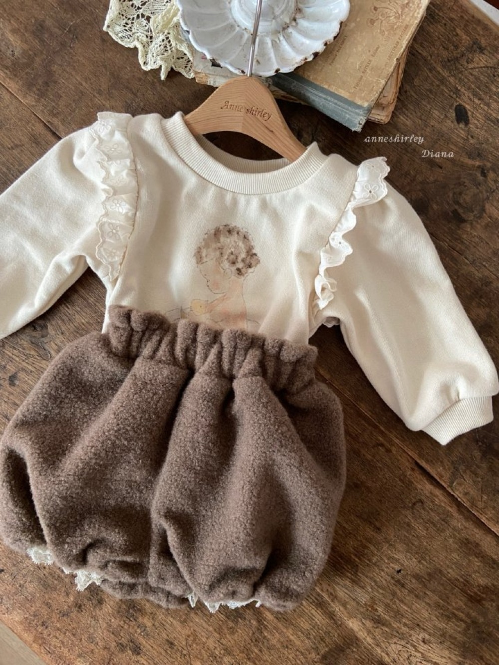 Anne Shirley11｜(3m-22m) 1色刷毛蕾絲縮口燈籠褲