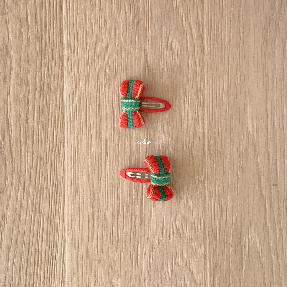 Fondue 41｜(Free)  聖誕蝴蝶結髮夾