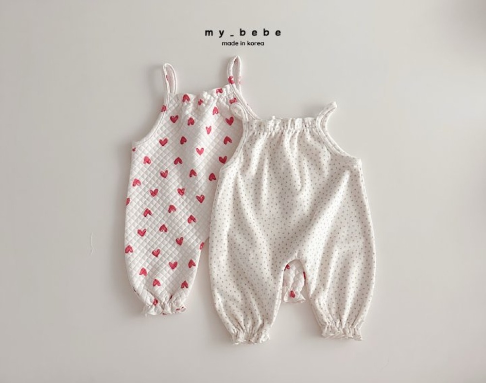my_bebe25｜(-6m-12m-) 細肩印花內刷毛連身衣