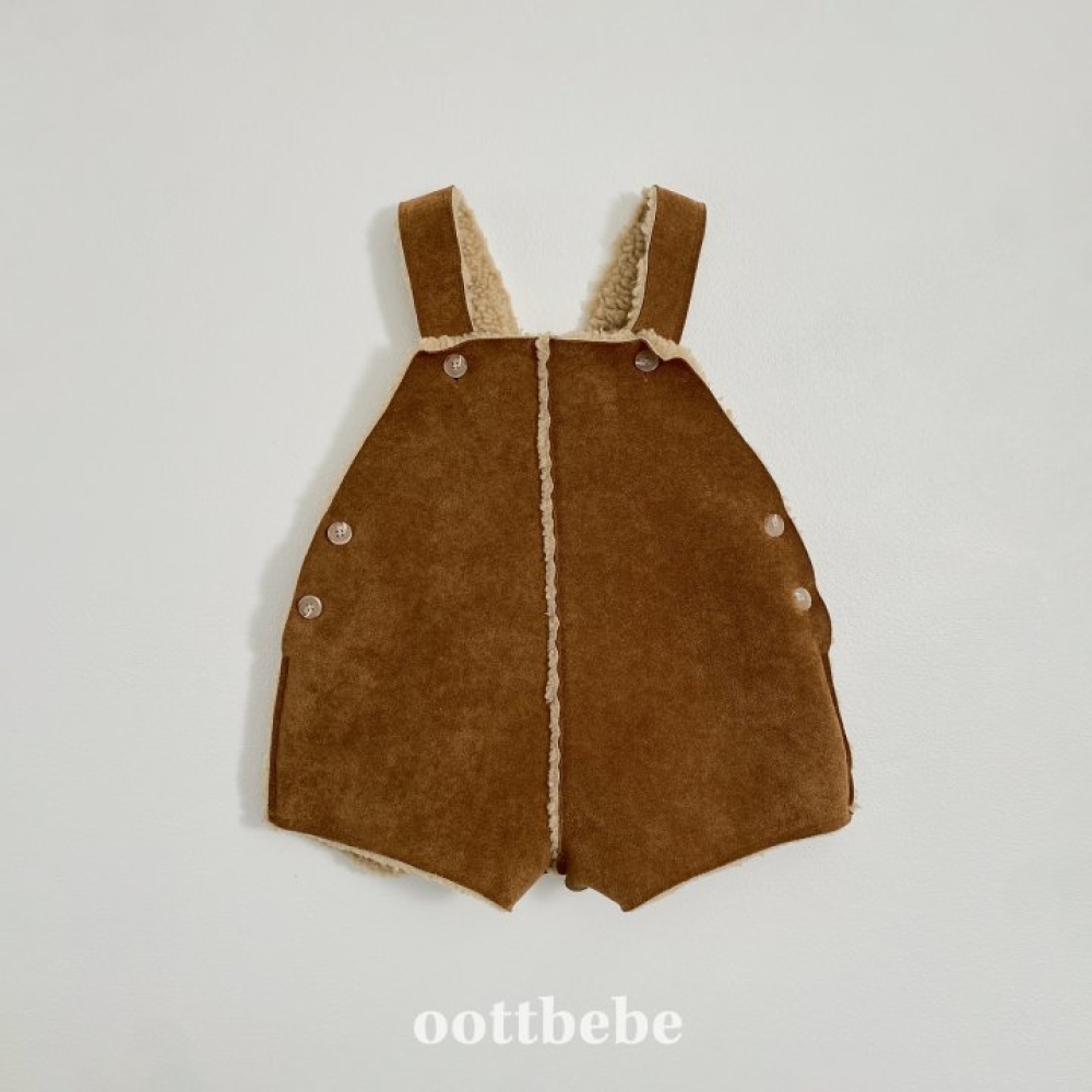 Oottbebe74｜(1y-7y)   可愛麂毛皮吊帶褲