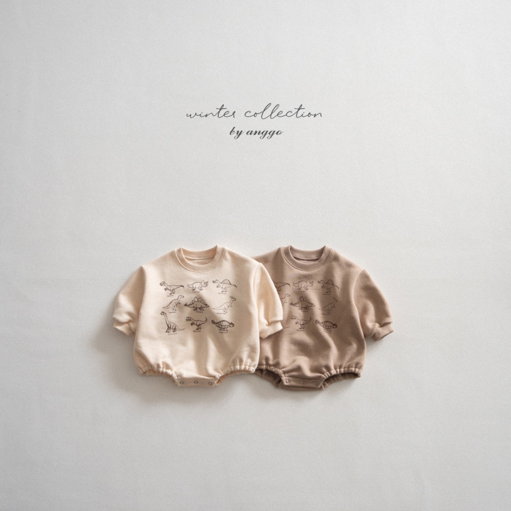 anggo37｜(3m-12m) 恐龍印花包屁衣