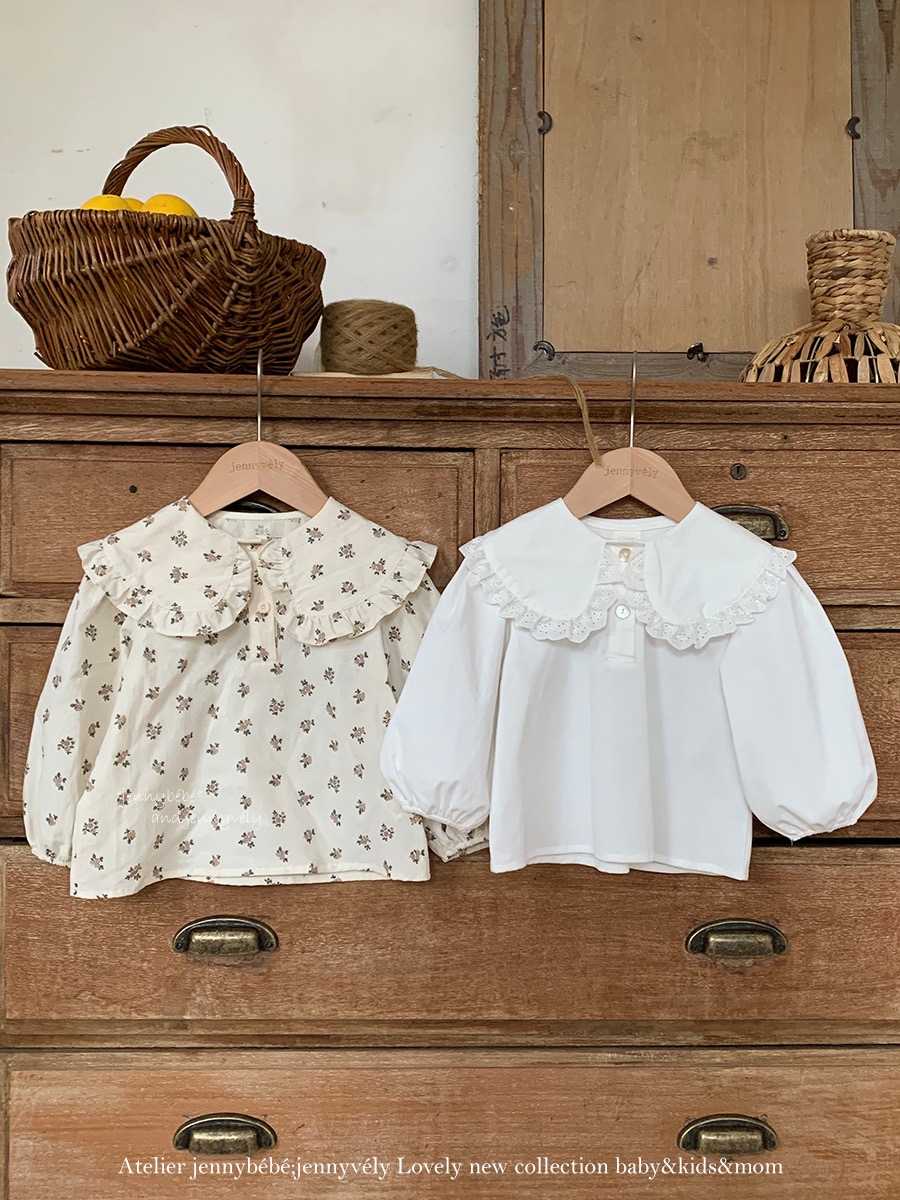 JE576｜(73-100cm) 花邊翻領襯衫