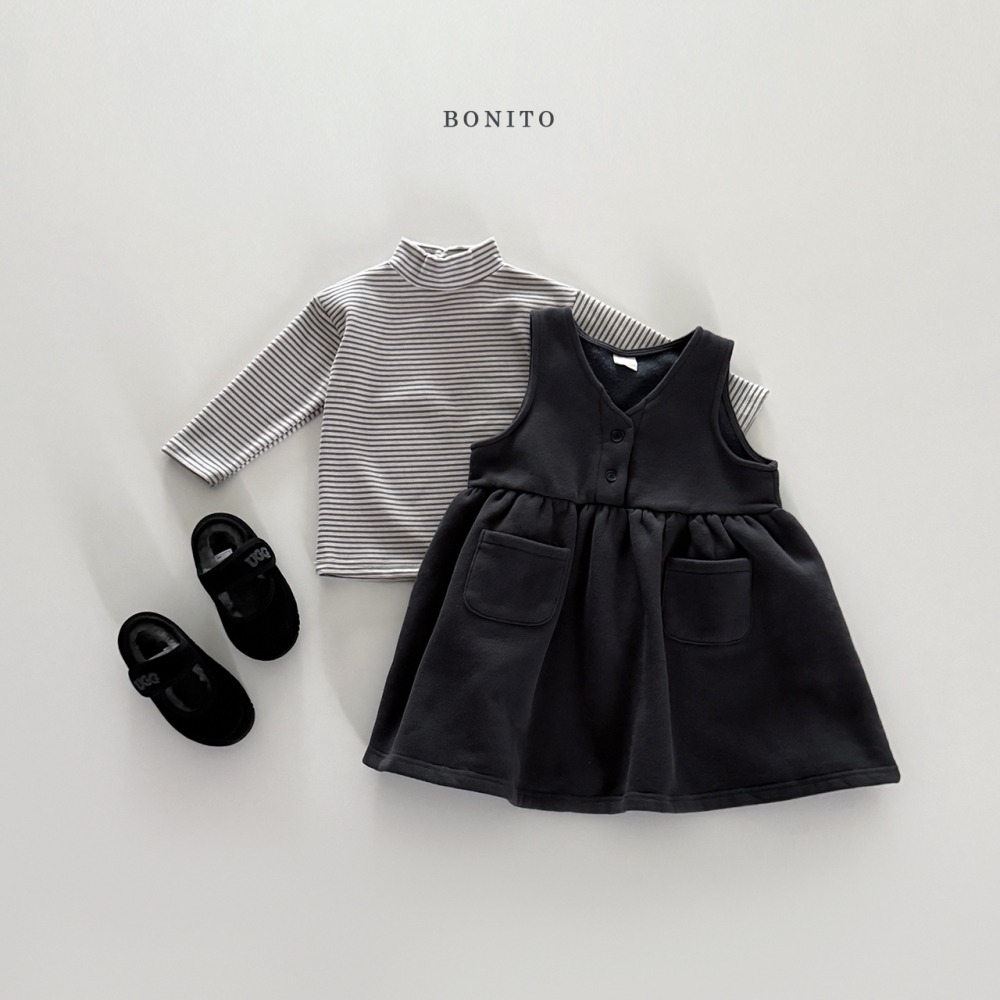 Bonito50|(75cm-125cm) 條紋中高領上衣6