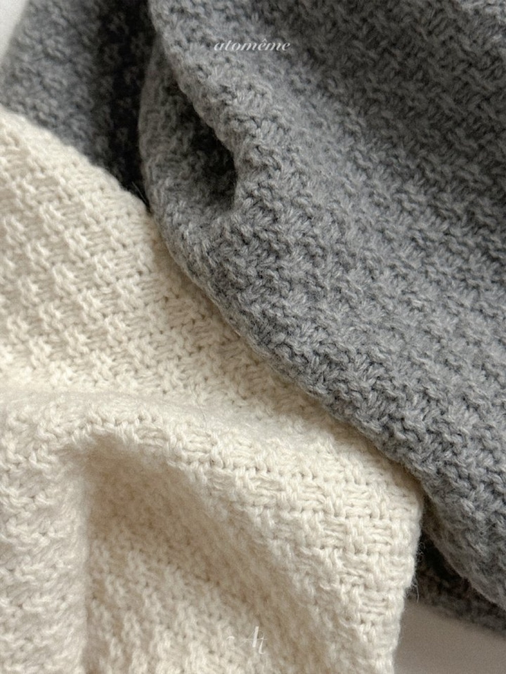 Atomeme13｜(70cm-110cm) 排扣凹凸針織背心