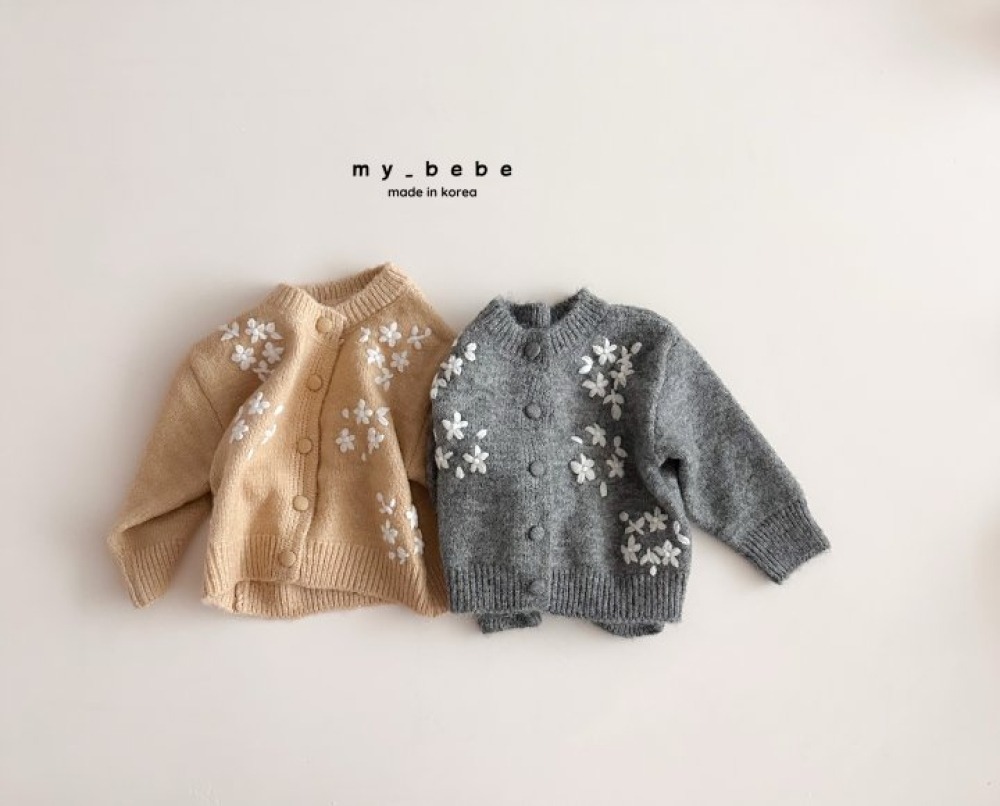 my_bebe04｜(-12m-7y) 花朵刺繡開襟外套