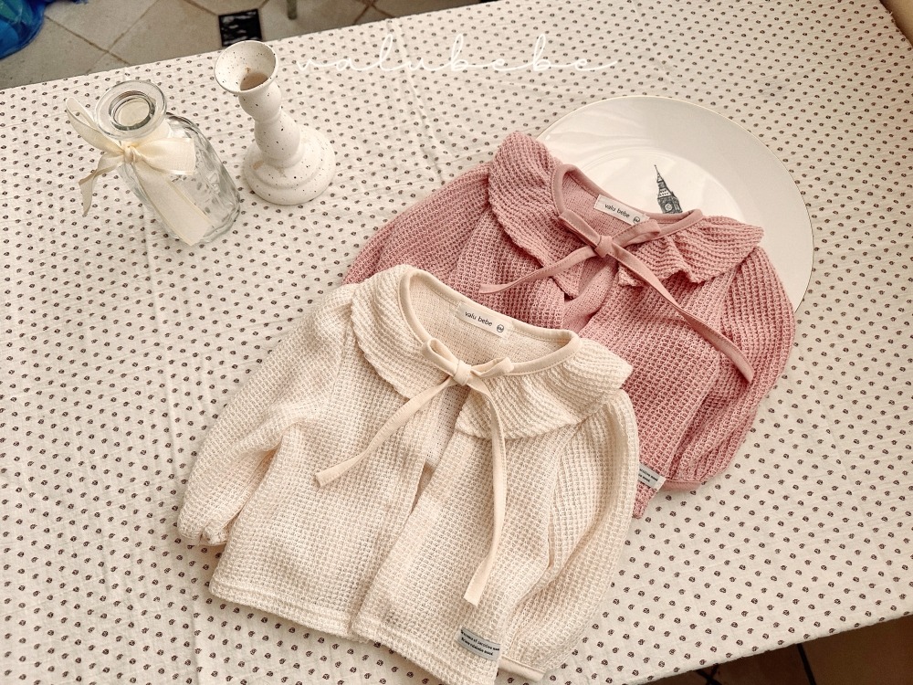 Valubebe30｜(65-90) 荷葉開襟綁帶外套