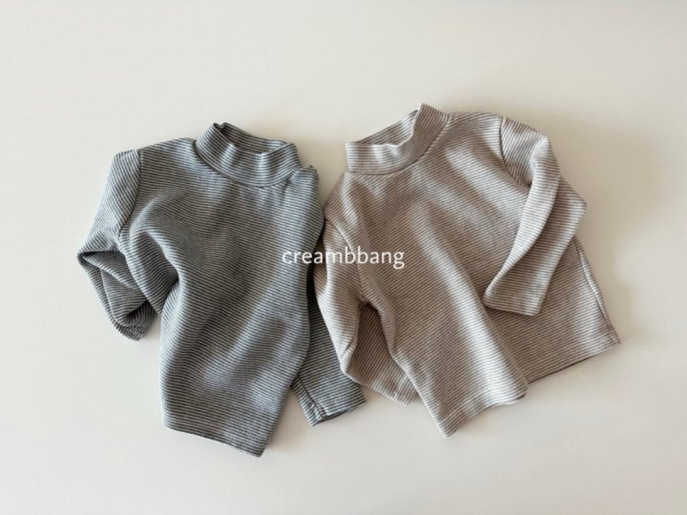 BANANAJ22｜(83-127cm)  條紋中高領棉上衣