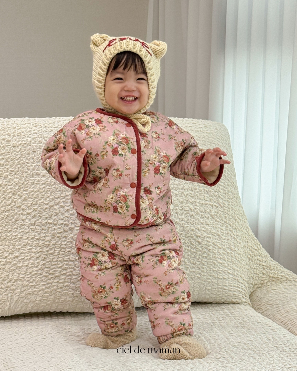 Cieldemaman14｜(76cm~94cm)  2色花花絎縫套裝