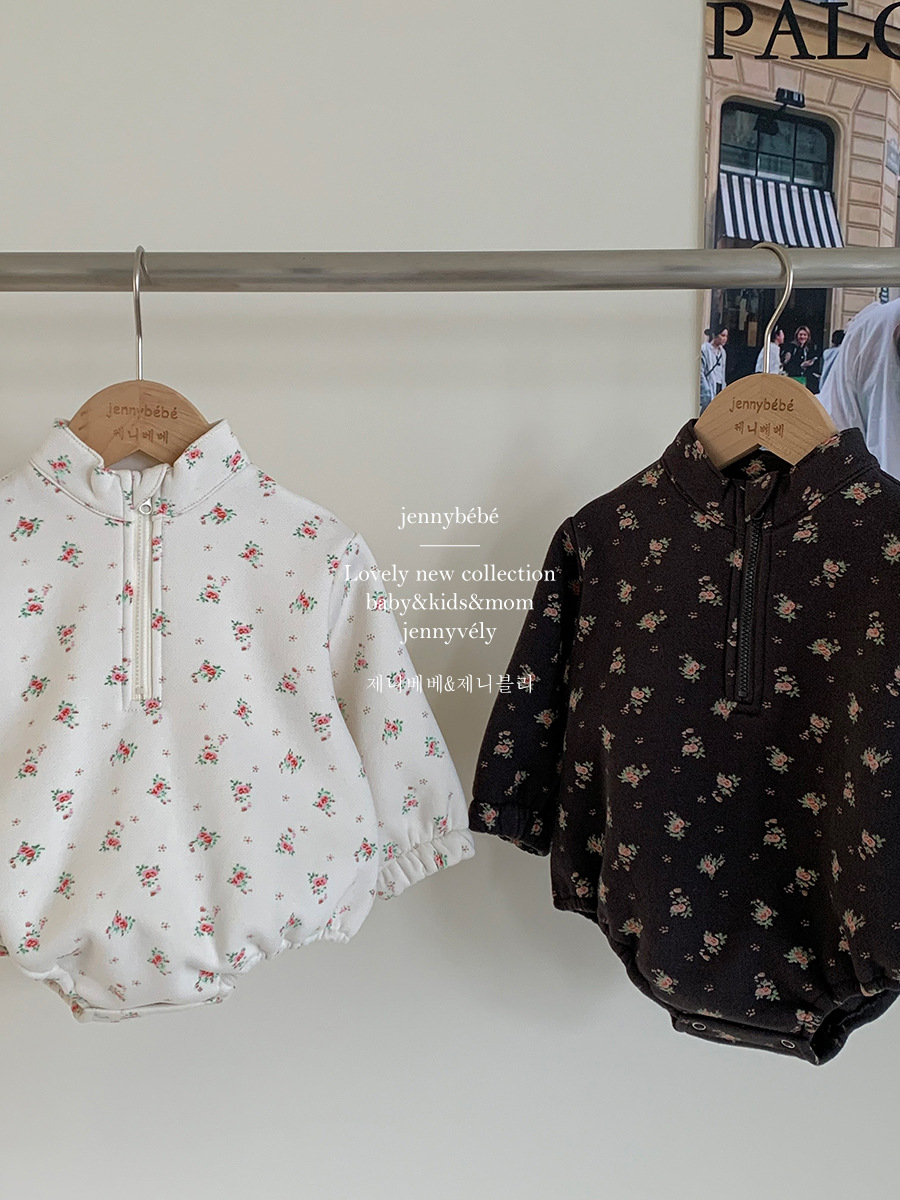 JE 254｜(66-90cm)  復古碎花包屁衣