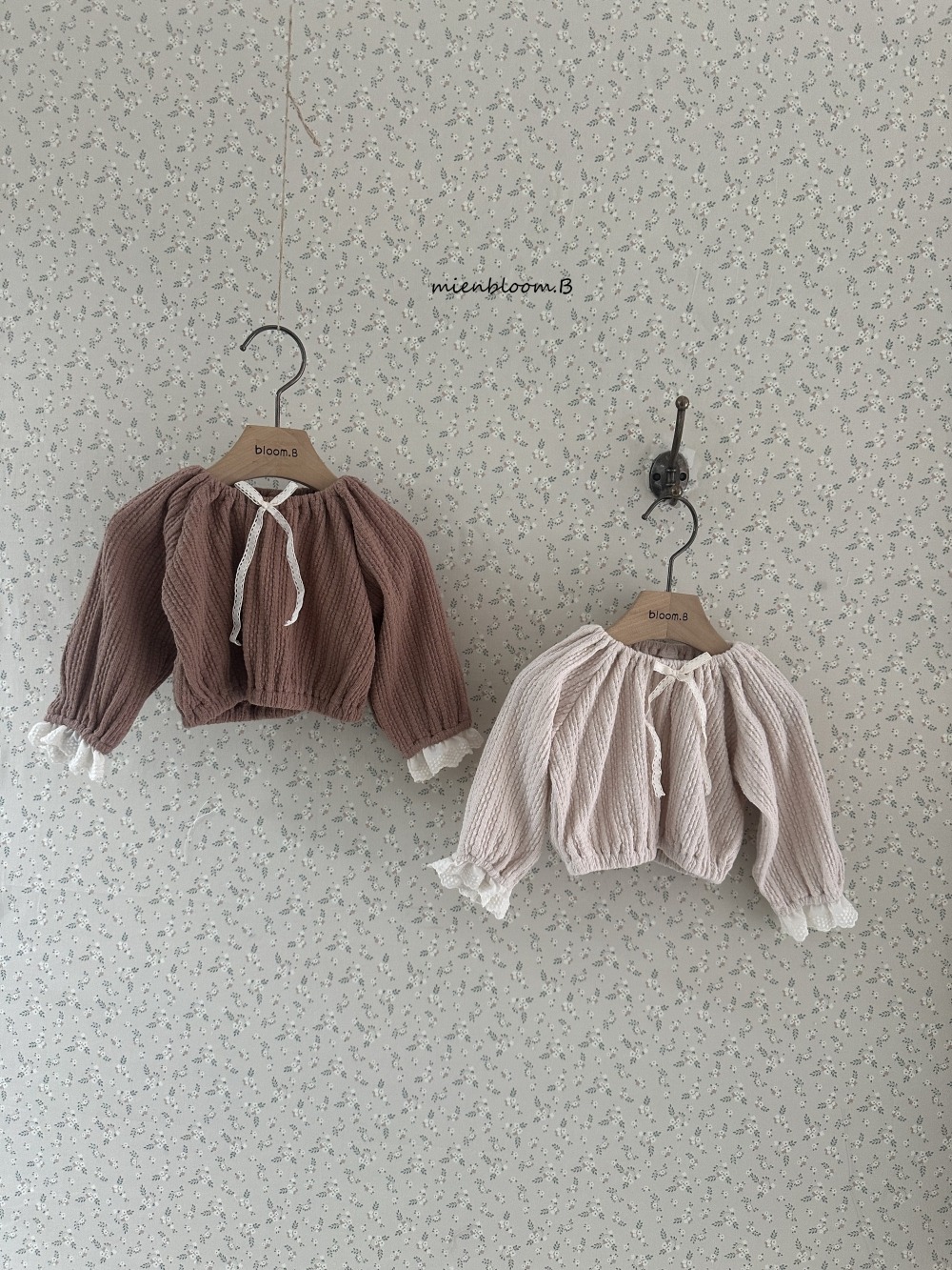 Bloom.b53｜(3m-24m/85cm-125cm) 針織蕾絲邊上衣