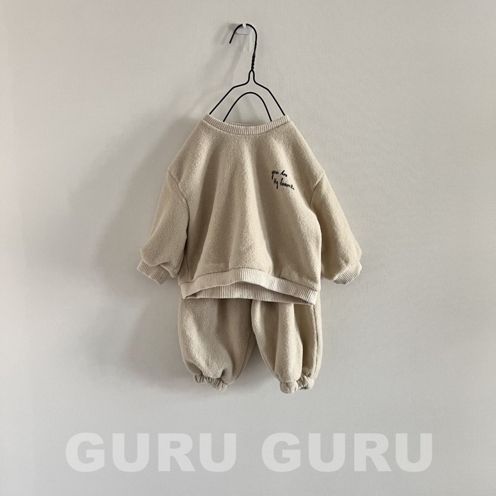 GURU GURU23｜(6m-24m) 2色簡約刷毛縮口套裝