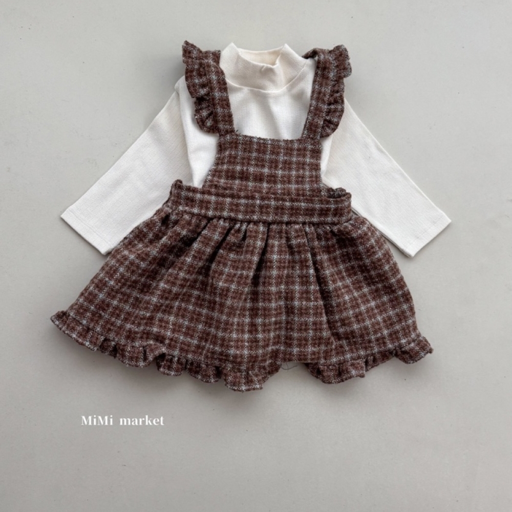 mimi market01|(65-85cm) 格紋圍裙洋裝4