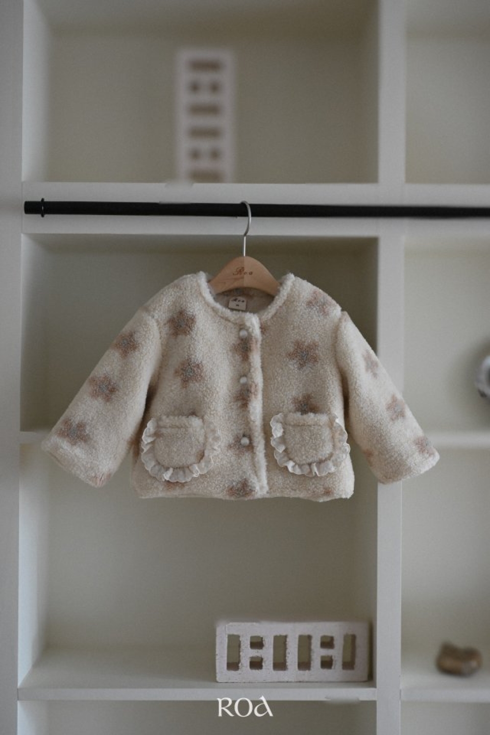 ROA01｜(80cm-120cm) 甜美小花絨毛外套