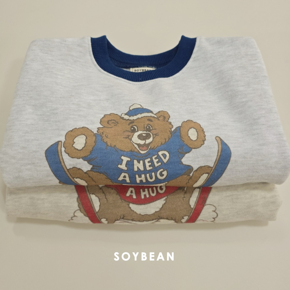 Soybean49｜(75cm-118cm) 滑雪熊印花休閒套裝