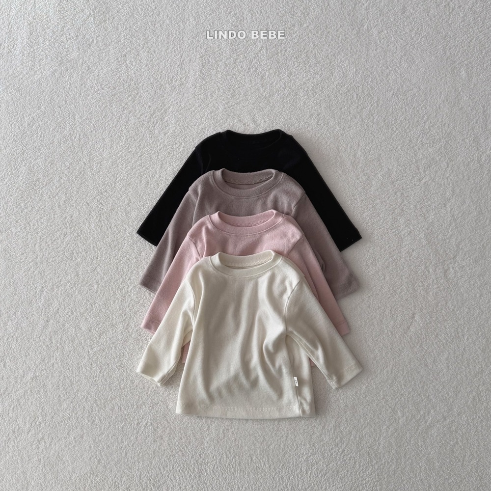 Lindo04｜(3m-18m) 柔軟圓領素面上衣