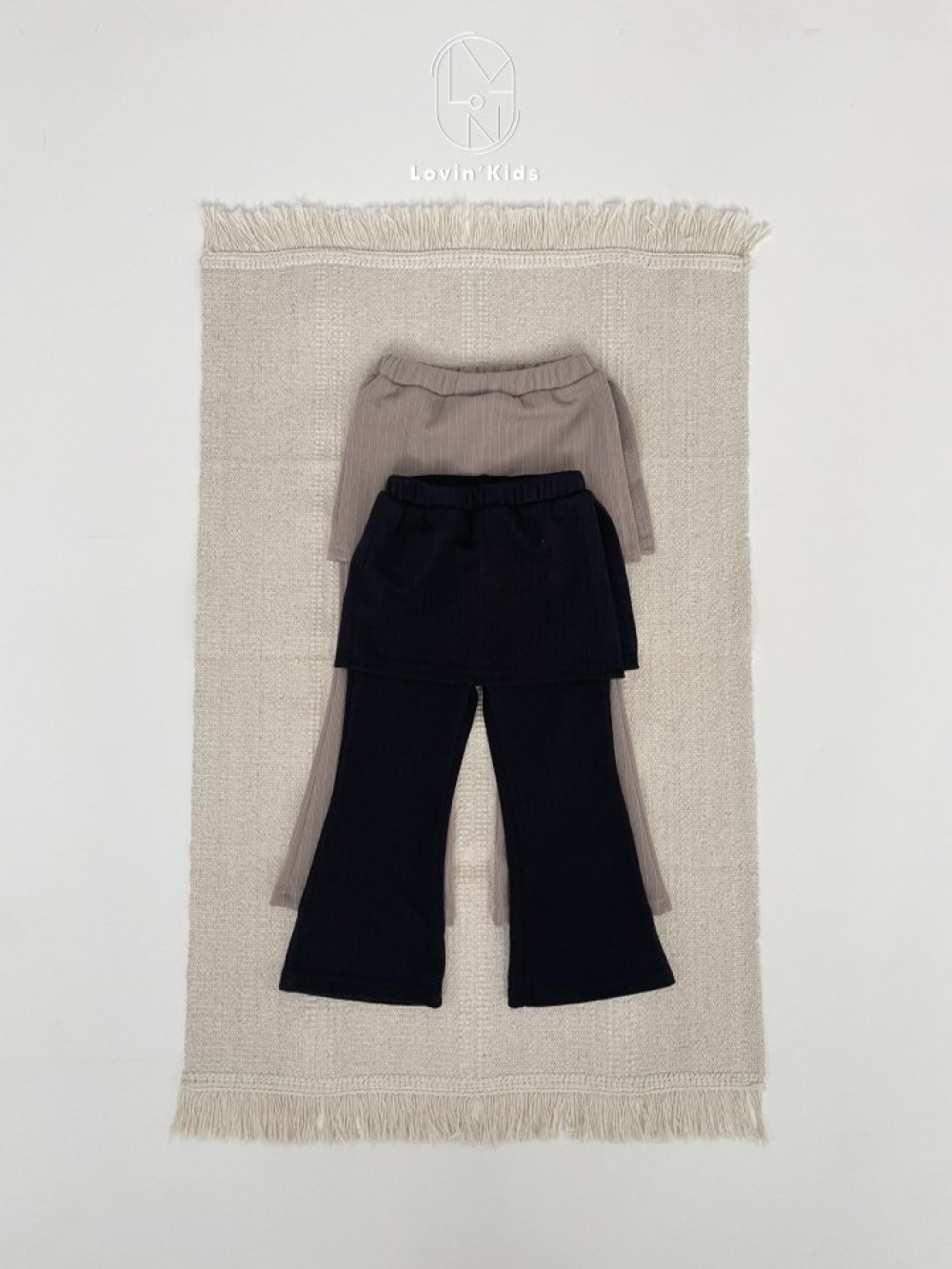 Lovin03｜(80-125cm) 羅紋小喇叭褲裙