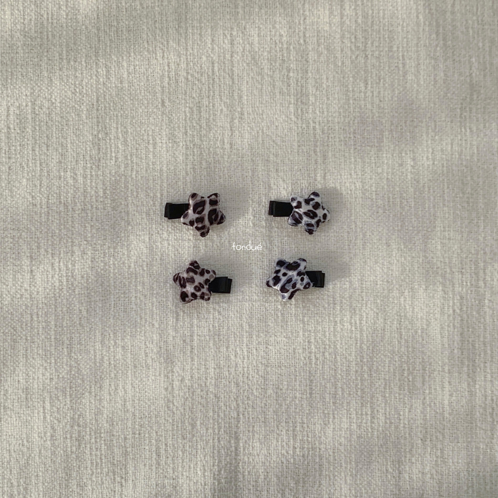 Fondue 38｜(Free)  豹紋星星髮夾