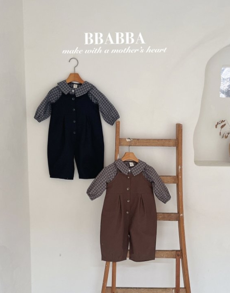 BBABBA21｜(60cm-83cm)  2色復古連身吊帶褲/綁帶帽